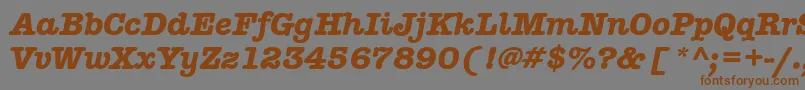 Fonte AmericantypitcteebolItalic – fontes marrons em um fundo cinza