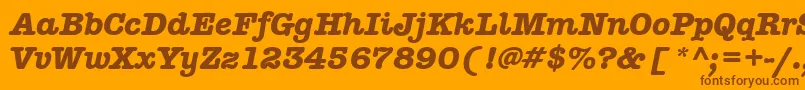 AmericantypitcteebolItalic-fontti – ruskeat fontit oranssilla taustalla