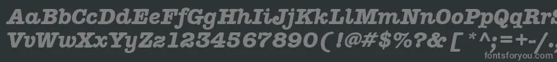 AmericantypitcteebolItalic Font – Gray Fonts on Black Background