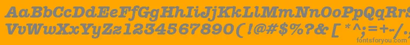 Czcionka AmericantypitcteebolItalic – szare czcionki na pomarańczowym tle