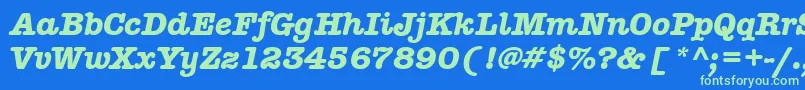 AmericantypitcteebolItalic-Schriftart – Grüne Schriften auf blauem Hintergrund