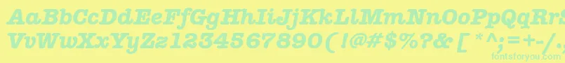 AmericantypitcteebolItalic Font – Green Fonts on Yellow Background