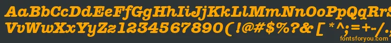 AmericantypitcteebolItalic-fontti – oranssit fontit mustalla taustalla