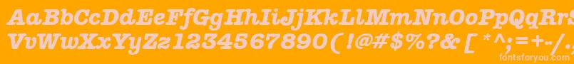 AmericantypitcteebolItalic-Schriftart – Rosa Schriften auf orangefarbenem Hintergrund