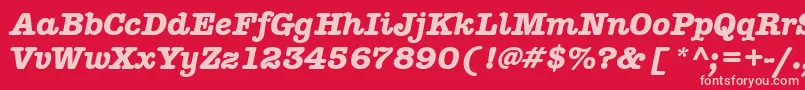 Шрифт AmericantypitcteebolItalic – розовые шрифты на красном фоне