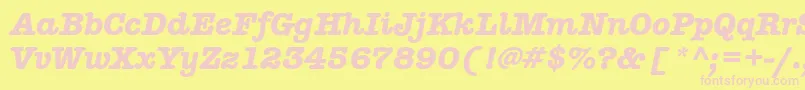 フォントAmericantypitcteebolItalic – ピンクのフォント、黄色の背景