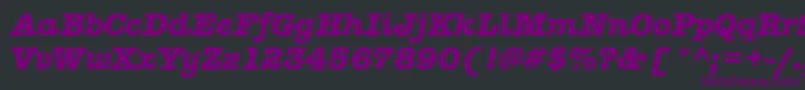 AmericantypitcteebolItalic-Schriftart – Violette Schriften auf schwarzem Hintergrund