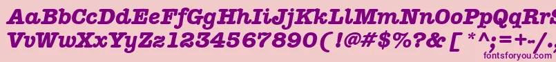 AmericantypitcteebolItalic-fontti – violetit fontit vaaleanpunaisella taustalla