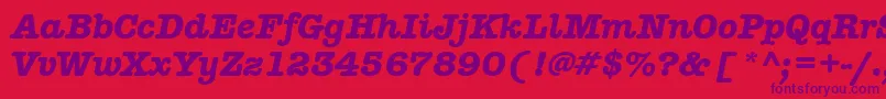 AmericantypitcteebolItalic Font – Purple Fonts on Red Background