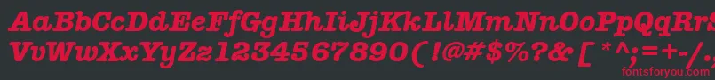 Шрифт AmericantypitcteebolItalic – красные шрифты на чёрном фоне
