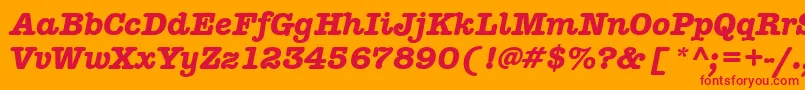 AmericantypitcteebolItalic Font – Red Fonts on Orange Background