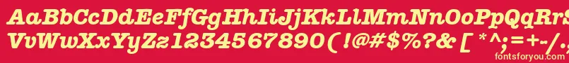 AmericantypitcteebolItalic Font – Yellow Fonts on Red Background