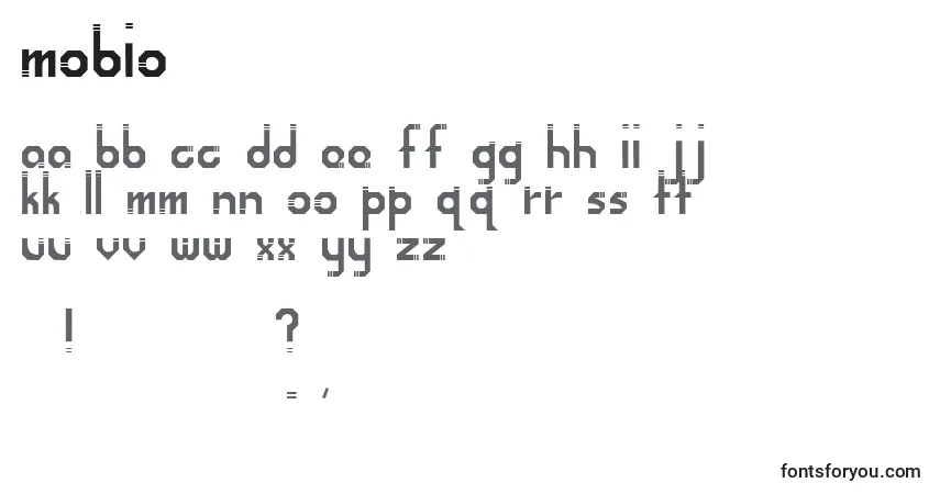 Шрифт Mobio (108135) – алфавит, цифры, специальные символы
