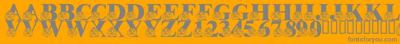 LmsPumpkinPal-Schriftart – Graue Schriften auf orangefarbenem Hintergrund