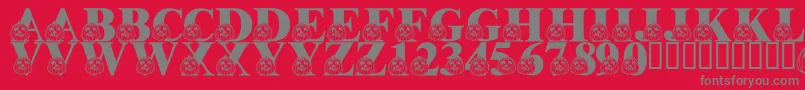 Czcionka LmsPumpkinPal – szare czcionki na czerwonym tle