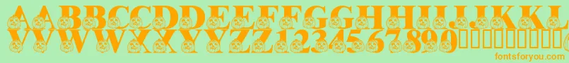 LmsPumpkinPal Font – Orange Fonts on Green Background