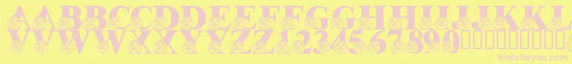 LmsPumpkinPal Font – Pink Fonts on Yellow Background