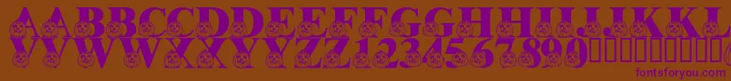 LmsPumpkinPal-Schriftart – Violette Schriften auf braunem Hintergrund