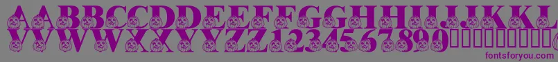 LmsPumpkinPal-fontti – violetit fontit harmaalla taustalla