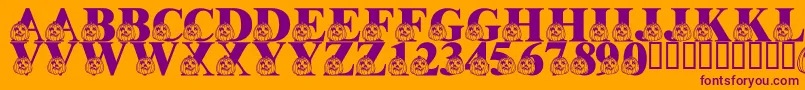 LmsPumpkinPal Font – Purple Fonts on Orange Background