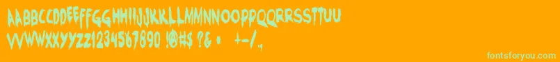 Saiba mais sobre a fonte CharonsObol Fonte CharonsObol – fontes verdes em um fundo laranja