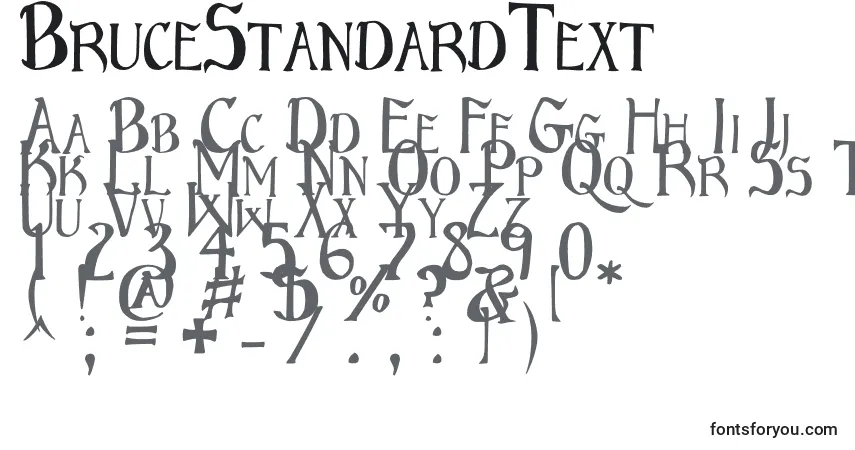 A fonte BruceStandardText (108138) – alfabeto, números, caracteres especiais