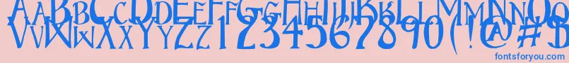 BruceStandardTextフォントについての詳細 フォントBruceStandardText – ピンクの背景に青い文字