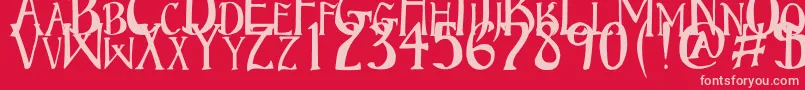 フォントBruceStandardText – 赤い背景にピンクのフォント
