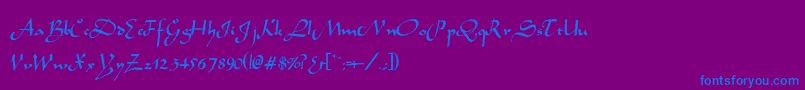 フォントSaharaNormal – 紫色の背景に青い文字