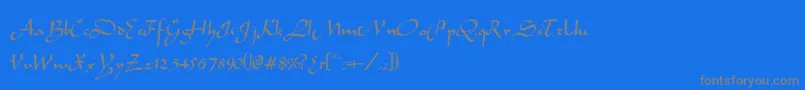 フォントSaharaNormal – 青い背景に灰色の文字