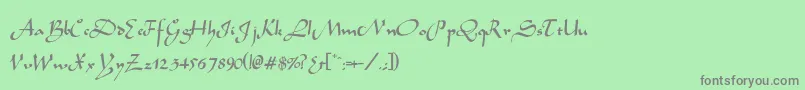 フォントSaharaNormal – 緑の背景に灰色の文字