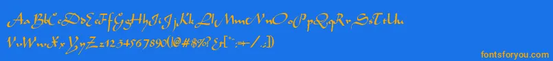 More about SaharaNormal Font SaharaNormal Font – Orange Fonts on Blue Background