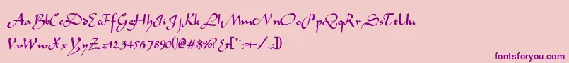 フォントSaharaNormal – ピンクの背景に紫のフォント