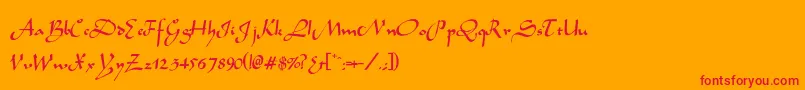 フォントSaharaNormal – オレンジの背景に赤い文字