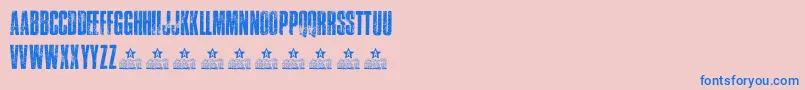 Fonte TrafficPersonalUse – fontes azuis em um fundo rosa