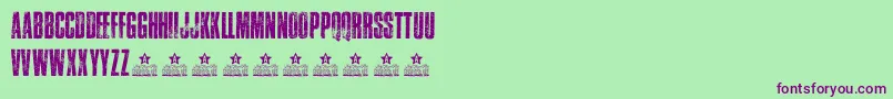 TrafficPersonalUse-Schriftart – Violette Schriften auf grünem Hintergrund