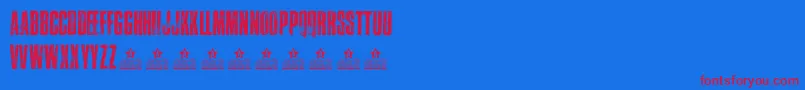 TrafficPersonalUse Font – Red Fonts on Blue Background