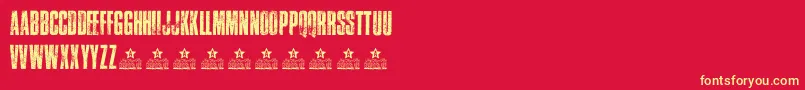 フォントTrafficPersonalUse – 黄色の文字、赤い背景