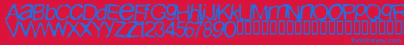 Iburpn Font – Blue Fonts on Red Background