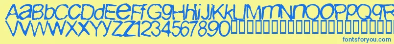 Iburpn Font – Blue Fonts on Yellow Background