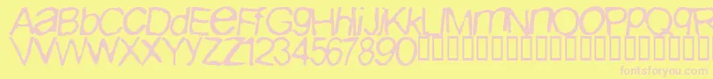 Iburpn Font – Pink Fonts on Yellow Background