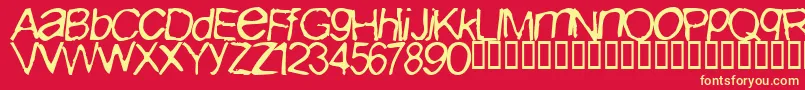 Iburpn Font – Yellow Fonts on Red Background