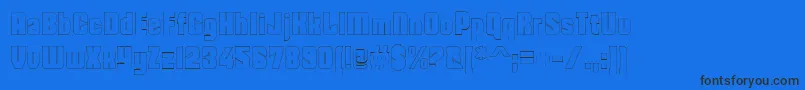 DohrmaOutline Font – Black Fonts on Blue Background