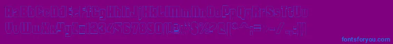 DohrmaOutline-Schriftart – Blaue Schriften auf violettem Hintergrund