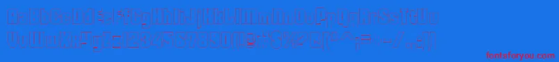 DohrmaOutline Font – Red Fonts on Blue Background