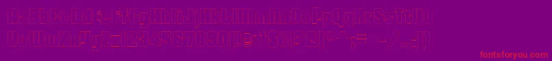 DohrmaOutline-Schriftart – Rote Schriften auf violettem Hintergrund