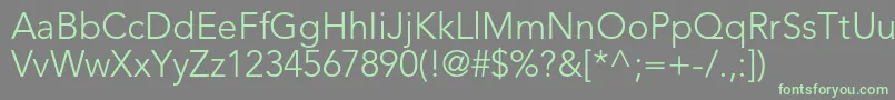 Шрифт AvenirltstdLight – зелёные шрифты на сером фоне