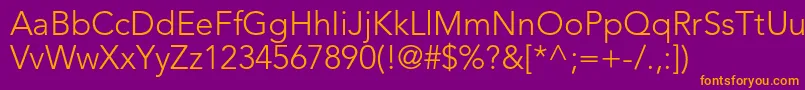 AvenirltstdLight Font – Orange Fonts on Purple Background