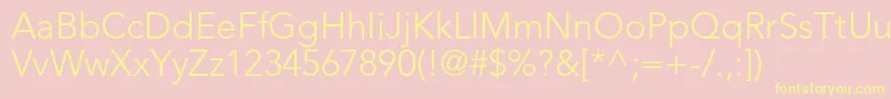 AvenirltstdLight Font – Yellow Fonts on Pink Background