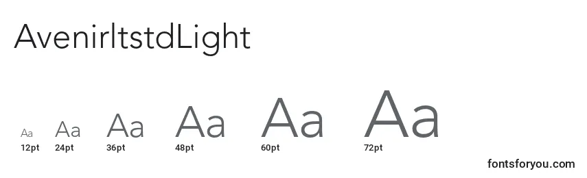 Размеры шрифта AvenirltstdLight